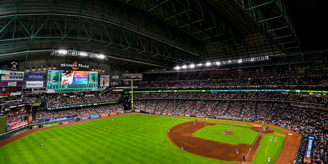 General view of the fans during the game between the Houston Astros and Kansas City Royals at Minute Maid Park on July 07, 2022 in Houston, Texas.