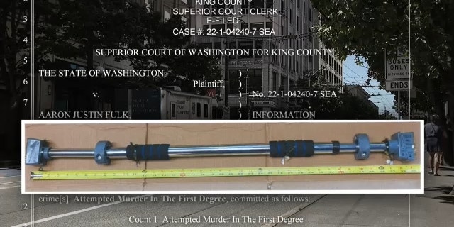 Court documents include a photo of the weapon Aaron Fulk allegedly used in the deadly beating. 
