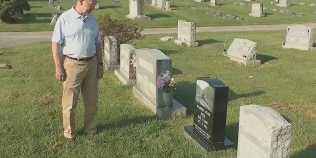 Alan Reed, who lost his son to fentanyl, makes a near-daily visit to his son's grave in Richmond, Kentucky. 