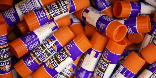 Elmer's Products Inc. school glue sticks are displayed for sale at a Wal-Mart Stores Inc. location in Burbank, California, on Tuesday, Aug. 8, 2017.