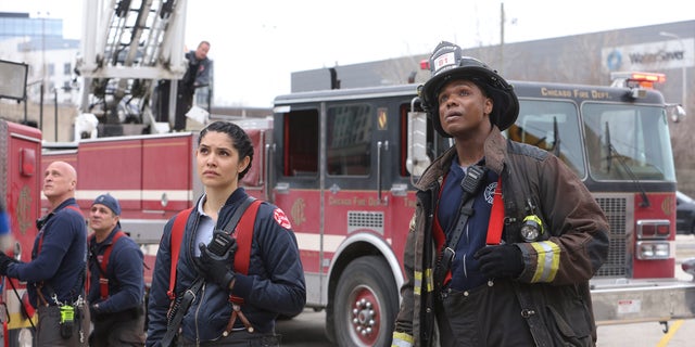 "Chicago Fire" actors were safe following a shooting near the production set on Wednesday (pictured in Season 10.)