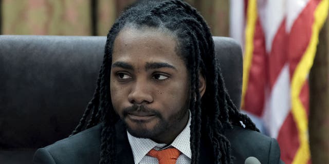 DC Council member Trayon White Sr. during a meeting of the DC Council in Washington, DC on March 20, 2018. White previously apologized for his comments promoting anti-Semitic conspiracy theories. 