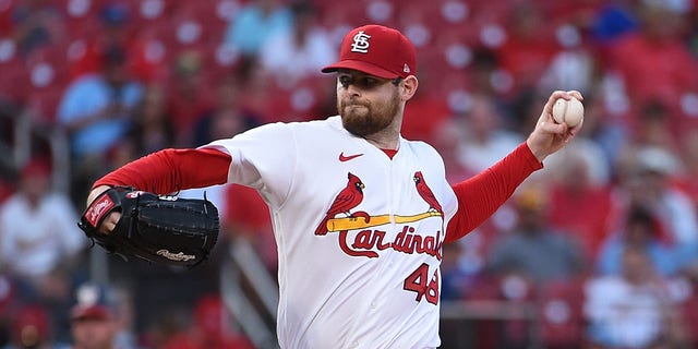 Jordan Montgomery of the St. Louis Cardinals pitches against the Washington Nationals in the first inning at Busch Stadium Sept. 7, 2022, in St Louis.