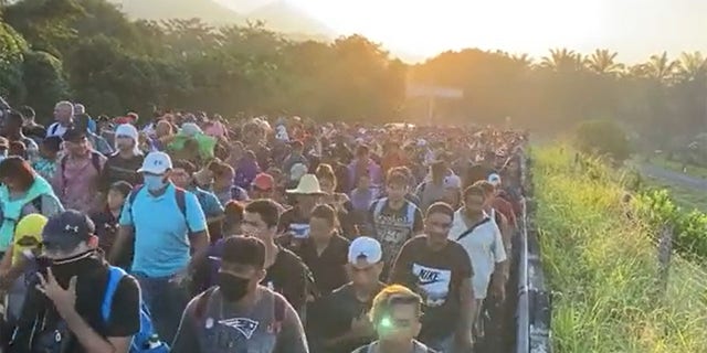 Oct. 27 2021: Migrants make their way to the U.S. border.