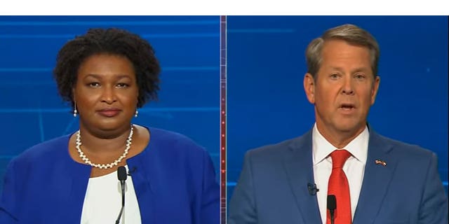 Democratic Georgia gubernatorial nominee Stacey Abrams and incumbent Republican Gov. Brian Kemp clashed in a debate hosted by the Atlanta Press Club on October 17, 2022.