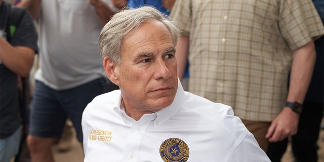 Texas Gov. Greg Abbott tours the U.S.-Mexico border at the Rio Grande in Eagle Pass, Texas, May 23, 2022. 