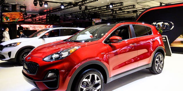 A Kia Sportage seen at the New York International Auto Show at the Jacob K. Javits Convention Center in New York City April 17, 2019. 