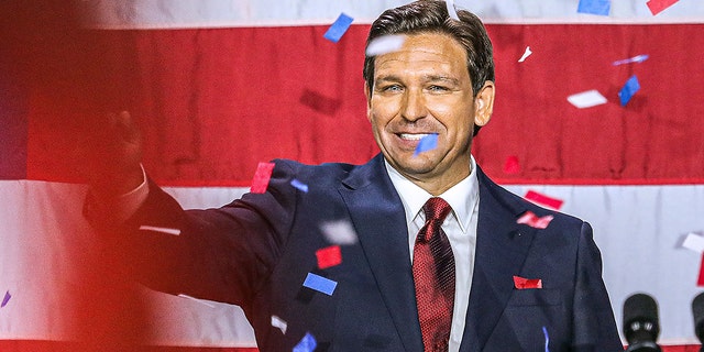 Republican gubernatorial candidate for Florida Ron DeSantis waves to the crowd during an election night watch party at the Convention Center in Tampa, Florida, on Nov. 8.