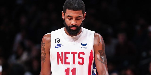 Brooklyn Nets guard Kyrie Irving at Barclays Center Oct. 29, 2022, in Brooklyn.