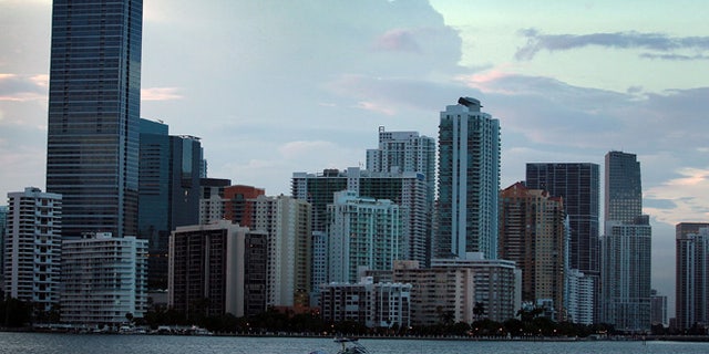 The City of Miami skyline is seen on August 6, 2010 in Miami, Florida.