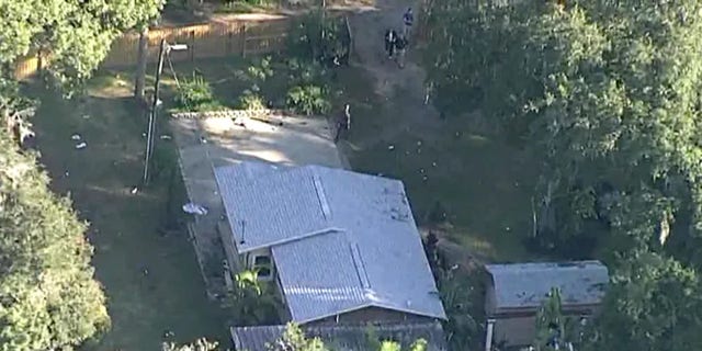 Aerial view from SkyFOX showing home where deadly shooting occurred during a Halloween party.