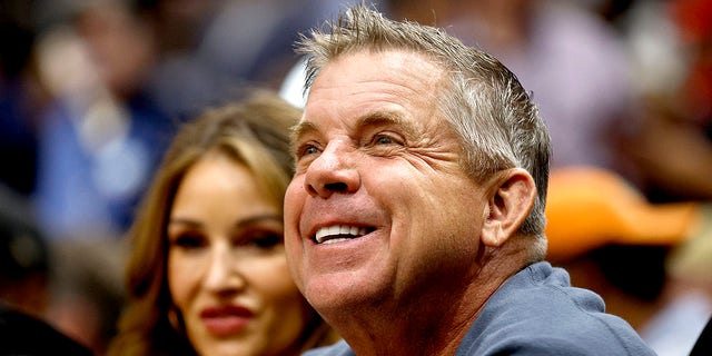 Sean Payton, former head coach of the New Orleans Saints, looks on during the third quarter of an NBA game between the Dallas Mavericks and the New Orleans Pelicans at Smoothie King Center on Oct. 25, 2022 in New Orleans.