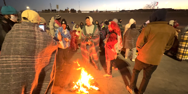 Freezing winter temperatures prompted some groups of migrants to start fires to keep warm.