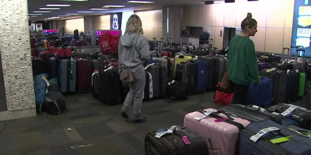 Bags seen filling up airport