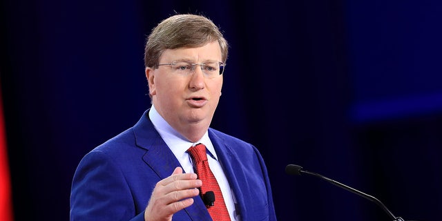 Tate Reeves, governor of Mississippi, speaks during the Conservative Political Action Conference (CPAC) in Dallas, Texas, Aug. 5, 2022.