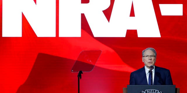 National Rifle Association Executive Vice President Wayne LaPierre speaks during the NRA-ILA meeting at the George R. Brown Convention Center, May 27, 2022, in Houston.