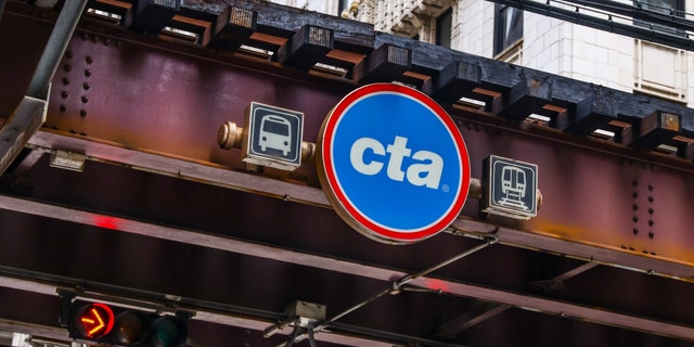 A Chicago Transit Authority sign is seen in Chicago, Oct. 14, 2022. 