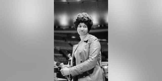 American singer Aretha Franklin (1942-2018) during rehearsals for the Soul Together show in Madison Square Garden, New York City, in June 1968. Proceeds from the show went to the Martin Luther King Jr. Memorial Fund. 