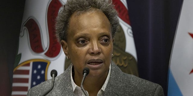 Mayor Lori Lightfoot, seen here in 2022, said Thursday that recruitment emails sent by her campaign staffers to Chicago Public Schools teachers were sent by mistake. 