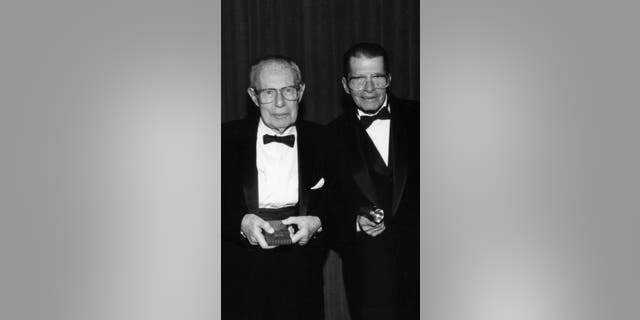 Dr. Robert Adler (left) and Eugene Polley and were inventors for Zenith Electronics who created the first wireless TV remote controls. 