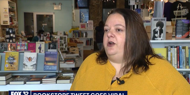 Rebecca George, co-owner of Volumes Bookcafe in Chicago, wants customers to realize that large returns can hurt independent bookstores.