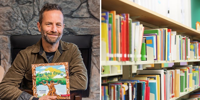 Kirk Cameron holds a copy of "As You Grow." He and his publisher are now planning a number of public library story-hour events across the country. 