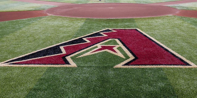 The Arizona Diamondbacks logo is seen during a game between the Chicago Cubs and the Diamondbacks at Chase Field in Phoenix on April 26, 2019.