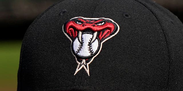 A detailed view of the Arizona Diamondbacks logo on a hat worn by a player before a game against the San Francisco Giants at Oracle Park in San Francisco on Aug. 23, 2020.