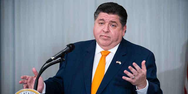 Illinois Gov. J.B. Pritzker answers questions in Chicago on Nov. 9, 2022. Pritzker, on Feb. 24, 2023, plans to outline an expansive attack on mental health crisis among children.