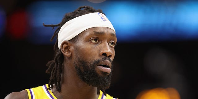 Patrick Beverley #21 of the Los Angeles Lakers during the first half of the NBA game at Footprint Center on November 22, 2022 in Phoenix, Arizona. 