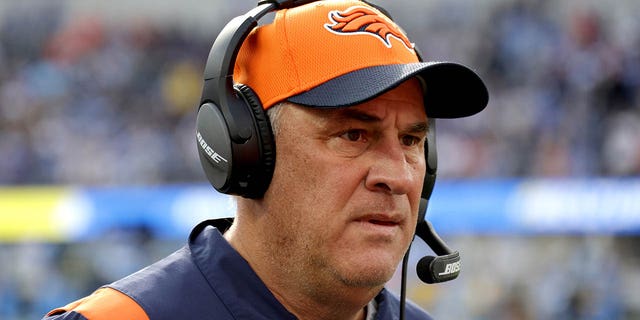 Head coach Vic Fangio of the Denver Broncos during the Los Angeles Chargers game at SoFi Stadium on Jan. 2, 2022, in Inglewood, California.