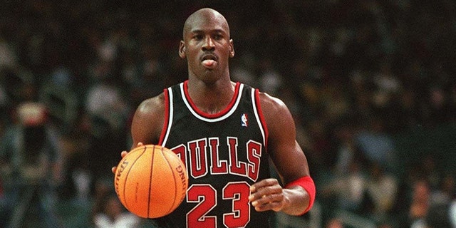 Michael Jordan with the Bulls during the 1997-98 season.
