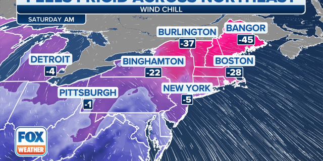 Wind Chill Warnings and Advisories have been issued for most areas across the Northeast.