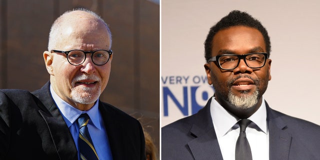 Former Chicago Public Schools CEO Paul Vallas, left, and Cook County Commissioner Brandon Johnson, right, will go head to head in a runoff election for Chicago mayor on April 4.