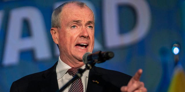 New Jersey Governor Phil Murphy gives a victory speech to supporters at Grand Arcade at the Pavilion on Nov. 3, 2021 in Asbury Park, New Jersey.
