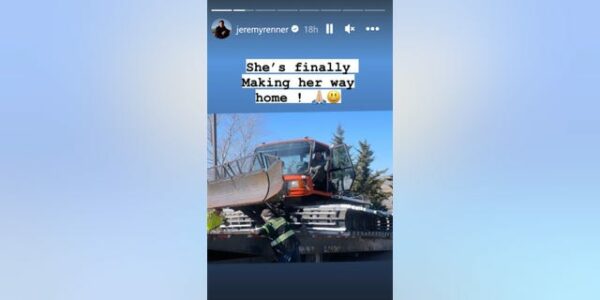 Jeremy Renner’s snowplow is on ‘her way home’ following New Year’s Day accident