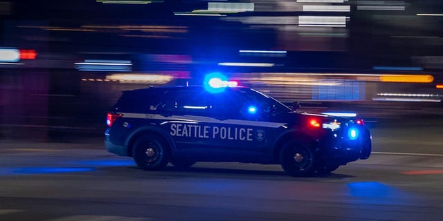 Seattle Police respond to a call in downtown Seattle.