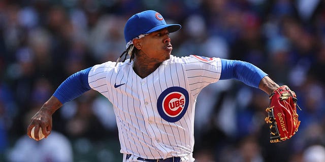 Marcus Stroman of the Chicago Cubs delivers a pitch during the first inning against the Milwaukee Brewers at Wrigley Field March 30, 2023, in Chicago. 