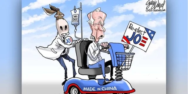 Political Cartoon poking fun at Biden