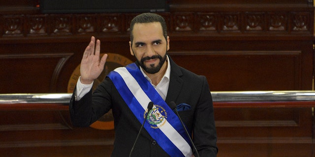 President of El Salvador Nayib Bukele delivers a message to the citizens as he celebrates his third year in office at the Legislative Assembly of the Republic of El Salvador building on June 1, 2022 in San Salvador, El Salvador.