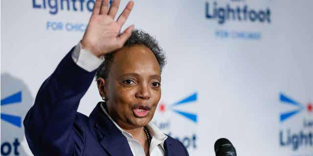 Chicago Mayor Lori Lightfoot speaks at an election night rally on February 28, 2023, in Chicago, Illinois. A Chicago teacher was accused of stalking Lightfoot after showing up at her house multiple times.