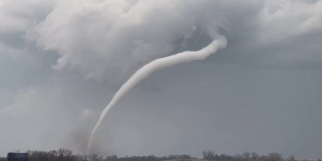 A rope-like tornado was spotted in central Iowa Tuesday. 