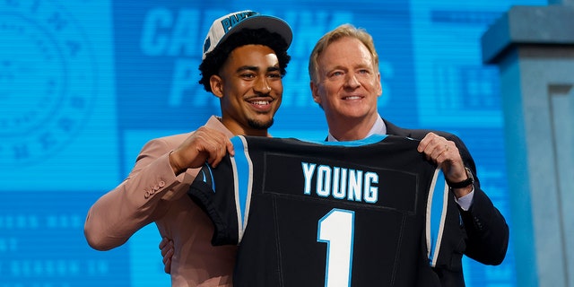 Bryce Young after selected by Panthers