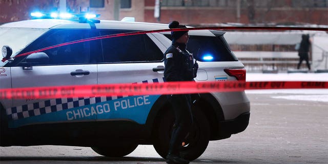 Chicago police officer standing in front of her unit.