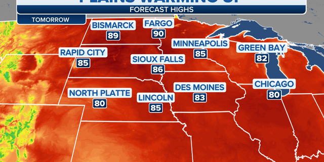High temperatures for Plains