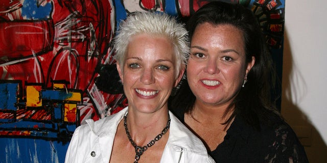 Rosie O'Donnell and her wife Kelli Carpenter at an art show