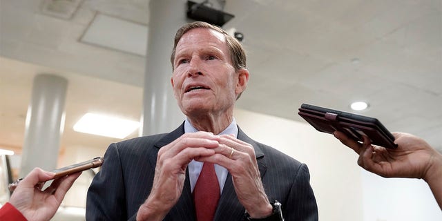Richard Blumenthal speaks with reporters