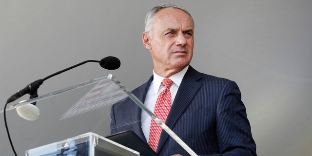 Rob Manfred at the Baseball Hall of Fame