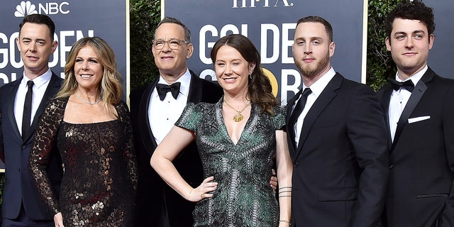 Tom Hanks and his family at the Golden Globe Awards
