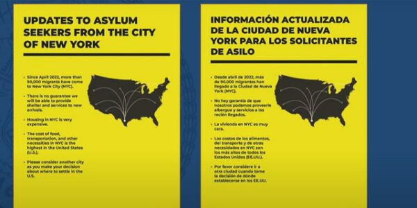 NYC issues posters telling migrants to ‘consider another city,’ warns of sky-high prices